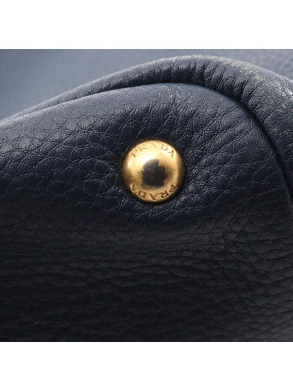 Prada Tote Side Zip Navy Leather - Picture 7 of 10